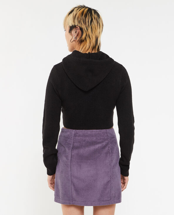 Gilet zippé court avec capuche noir - Pimkie