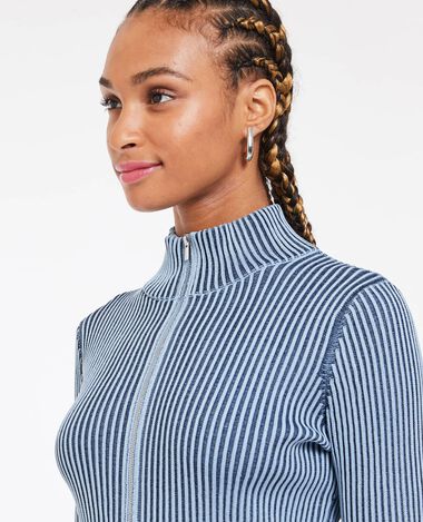 Gilet zippé maille vanisée bleu marine - Pimkie