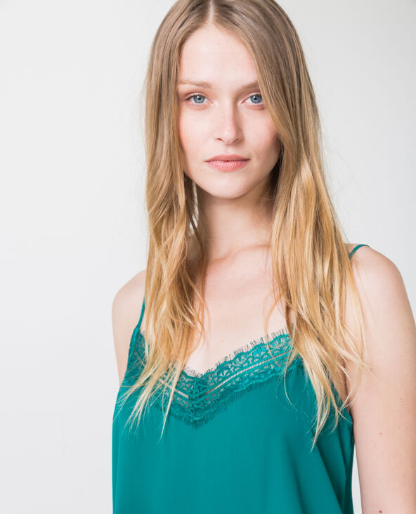 Top en dentelle vert foncé - Pimkie