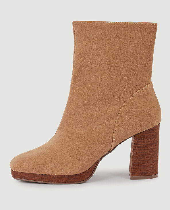 Boots suédine beige - Pimkie