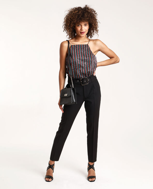 Top pailleté issu de la collab Stéphanie Durant x Pimkie noir - Pimkie