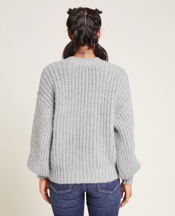 Gilet en grosses mailles gris chiné - Pimkie