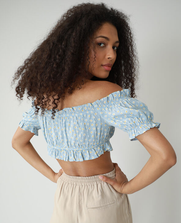 Crop top fleuri bleu - Pimkie