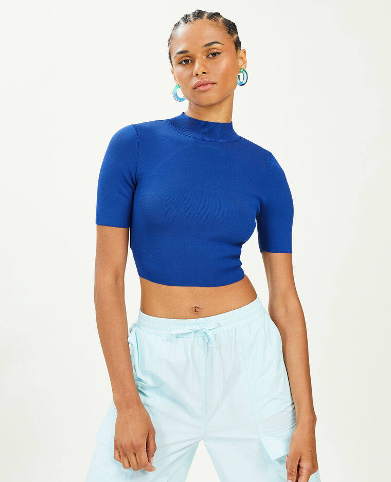 Top dos-nu en maille bleu électrique - Pimkie