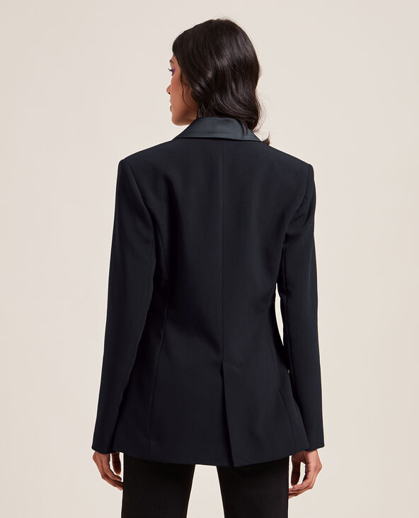 Veste blazer longue et cintrée noir - Pimkie