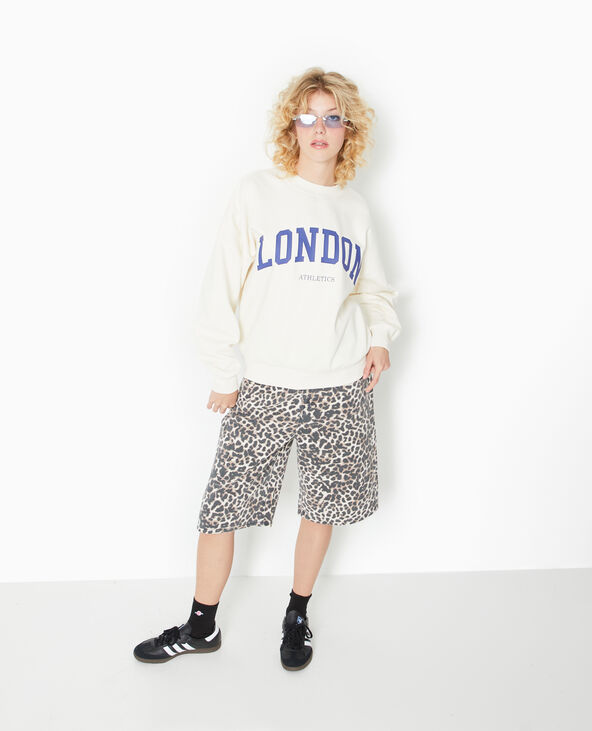 Sweat oversize avec print LONDON blanc - Pimkie