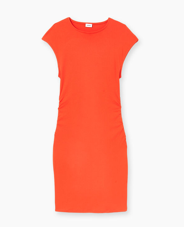 Robe courte sans manches avec fronces côtés orange - Pimkie