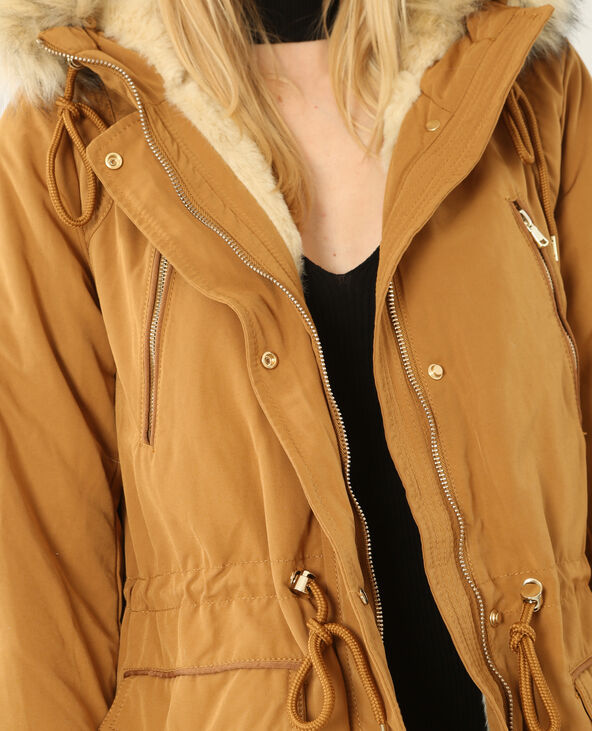 Parka longue à capuche jaune ocre - Pimkie