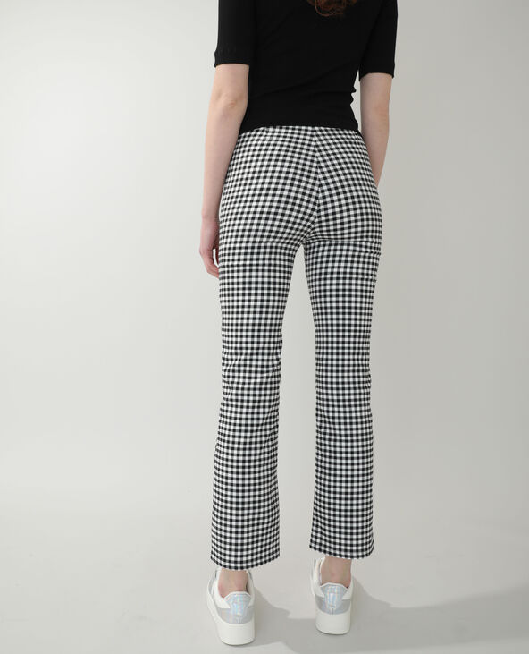 Pantalon flare Vichy noir - Pimkie