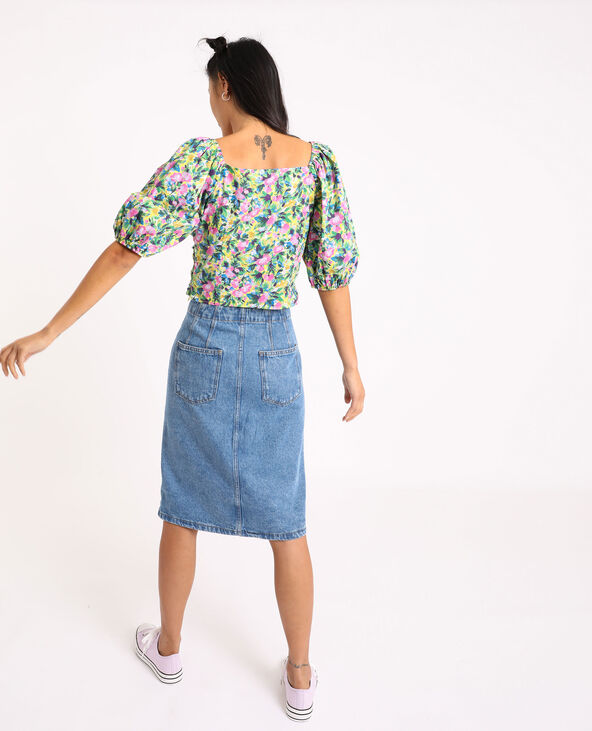 Jupe midi en jean Autres - Pimkie