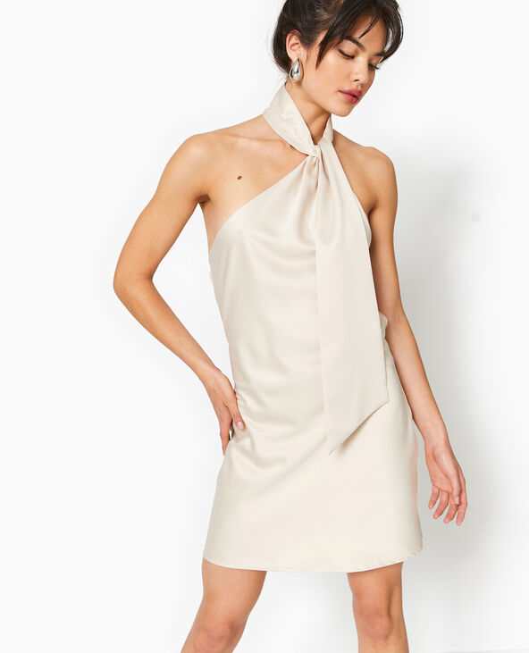 Robe asymétrique avec bretelle foulard blanc - Pimkie