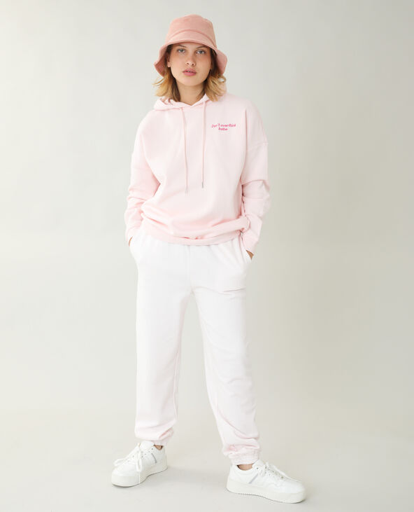 Sweat à capuche molleton oversize rose clair - Pimkie