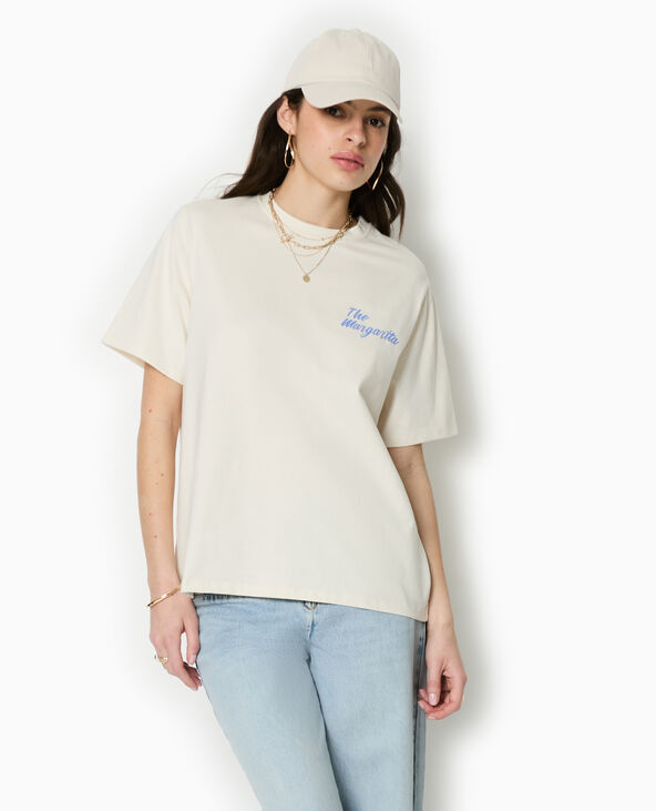 T-shirt oversize print MARGARITA blanc - Pimkie