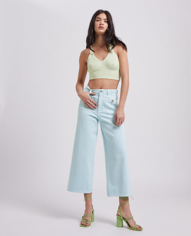 Jean wide taille haute bleu clair - Pimkie