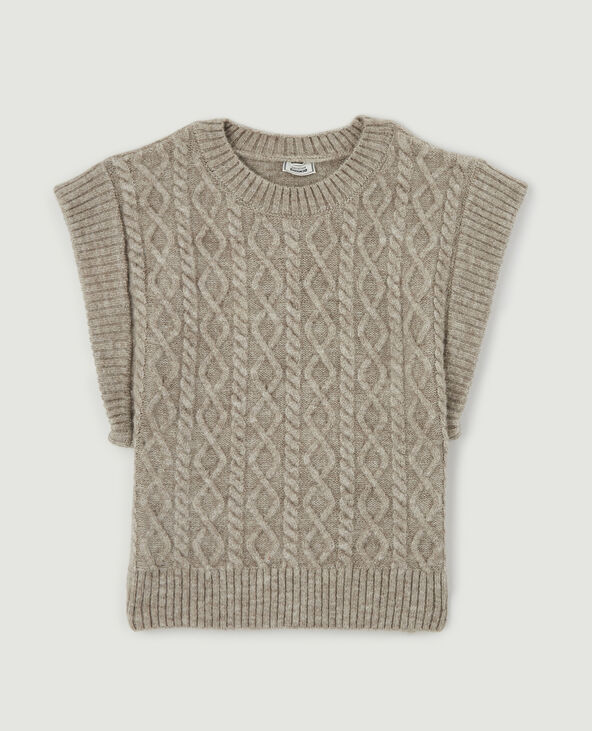 Pull sans manche taupe - Pimkie