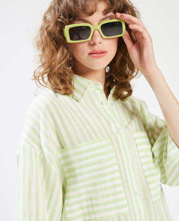 Chemise à rayures vert anis - Pimkie