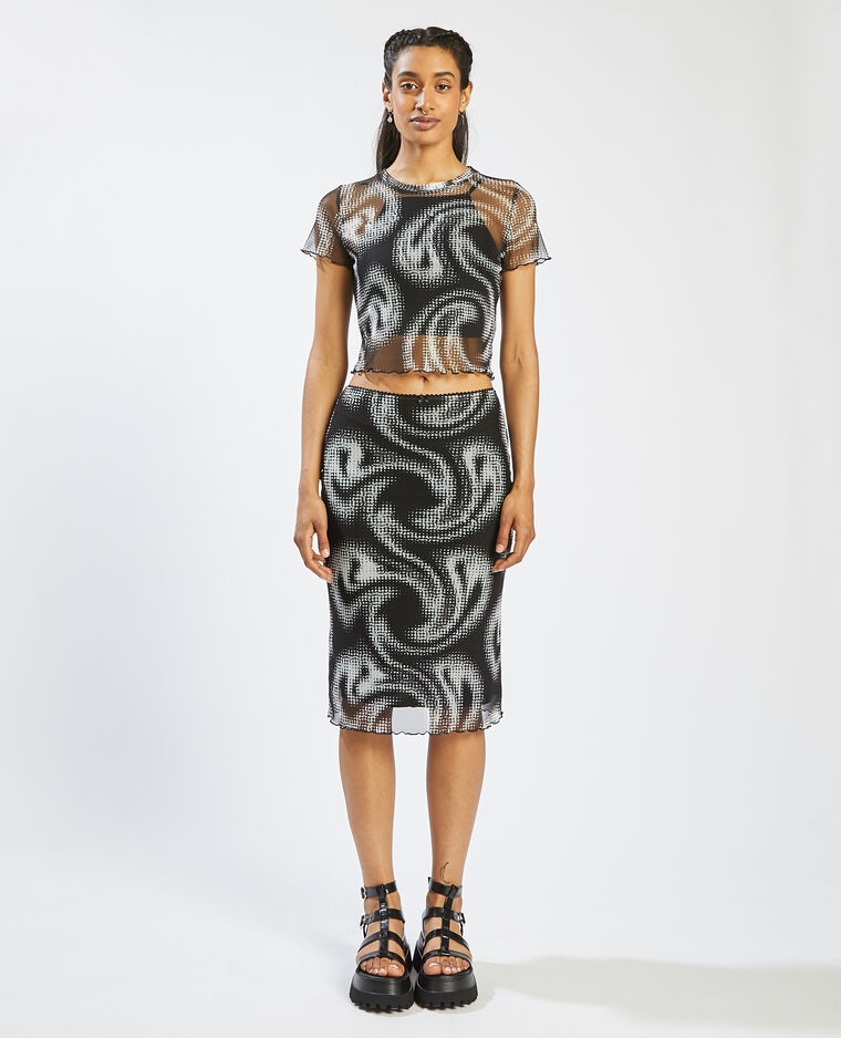 Jupe tube maille transparente noir - Pimkie