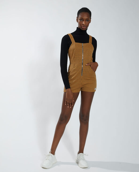Combishort à motifs pied-de-poule marron - Pimkie