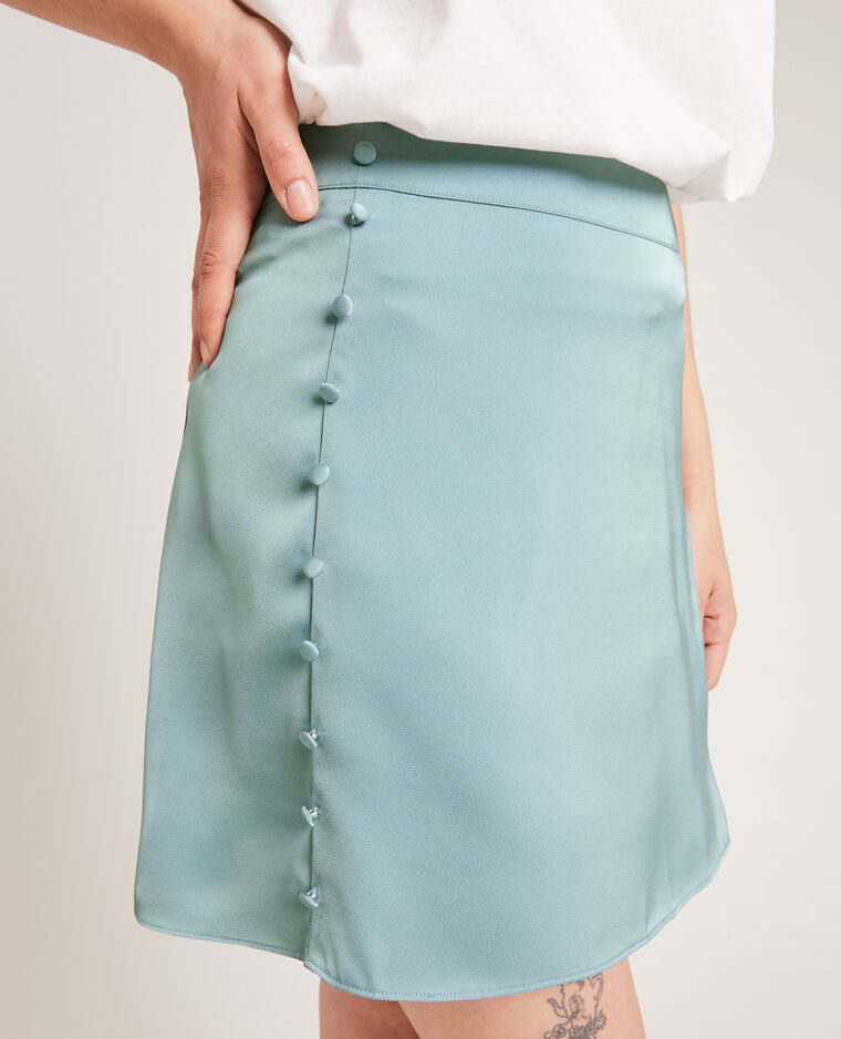 Jupe courte tissu satiné bleu - Pimkie