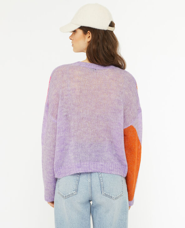Pull en maille légère colorblock lilas - Pimkie