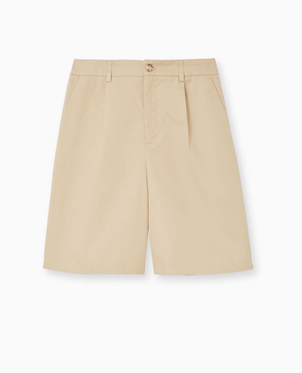 Bermuda large en toile beige - Pimkie