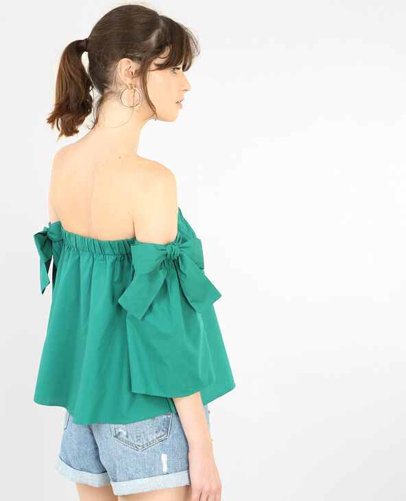 Blouse courte vert émeraude - Pimkie