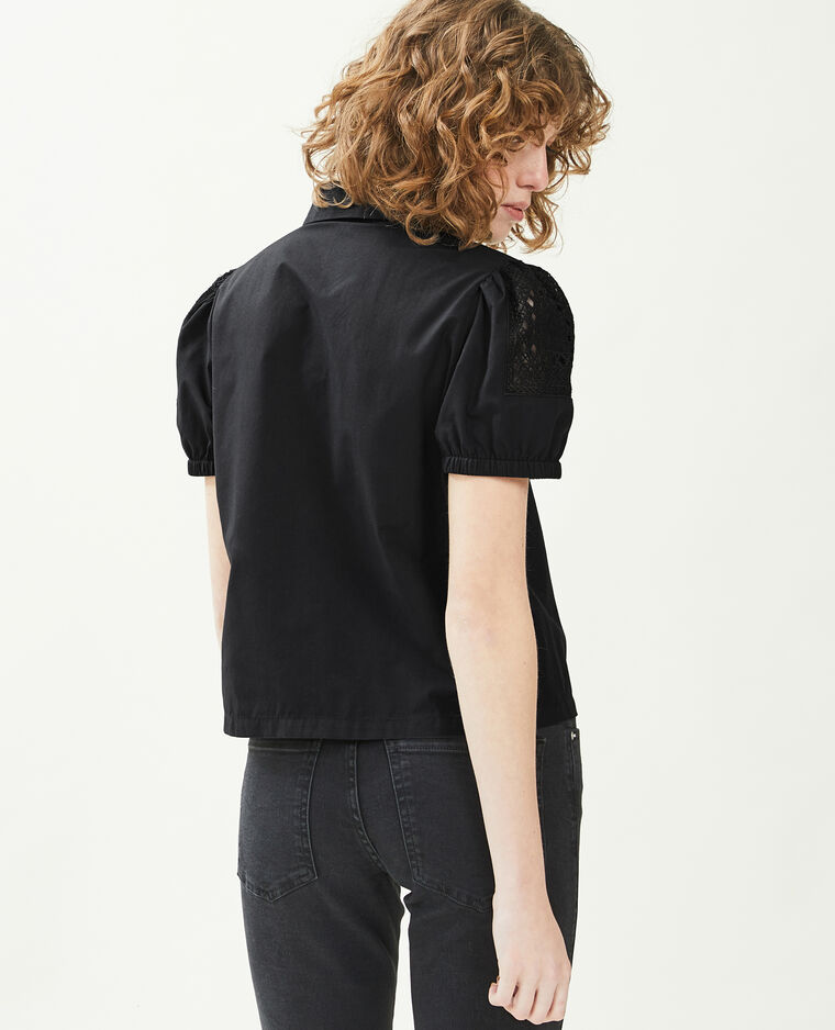 Chemise courte avec dentelle noir - Pimkie