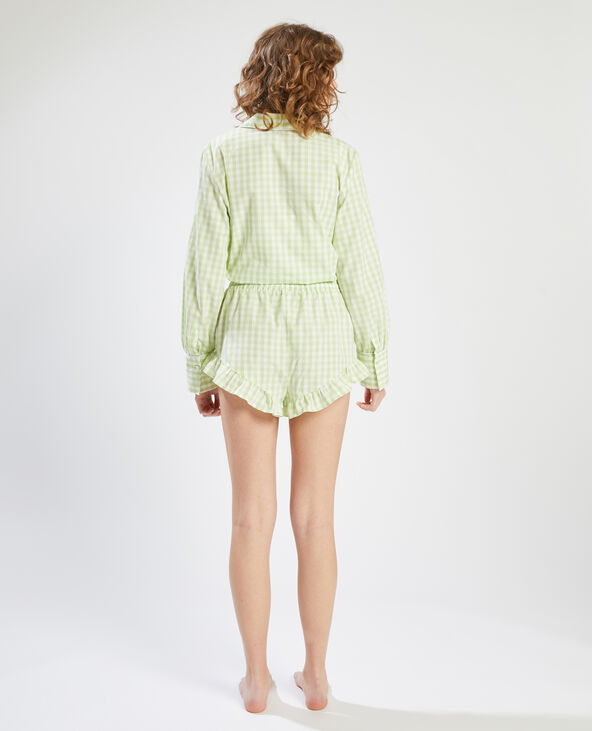 Short pyjama motif vichy vert anis - Pimkie