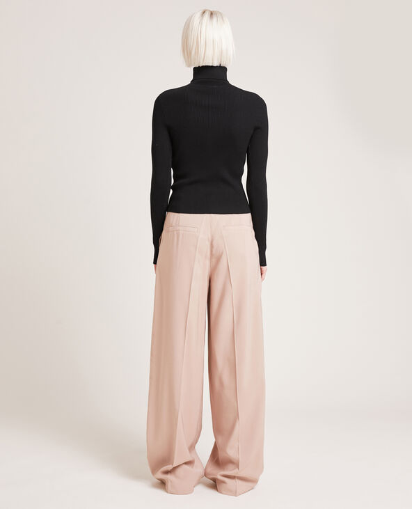 Pull côtelé à col roulé noir - Pimkie