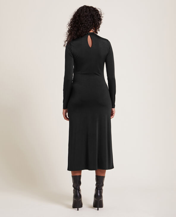 Robe longue avec ouverture devant noir - Pimkie