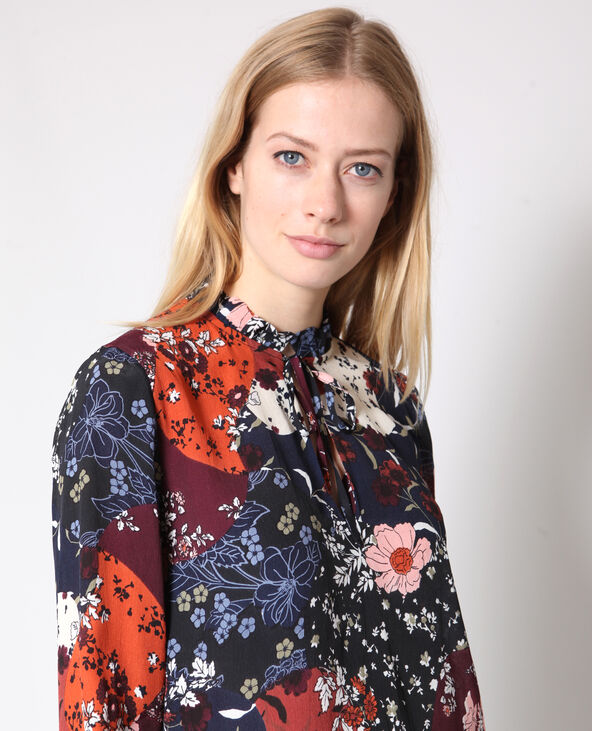 Blouse à fleurs marron - Pimkie