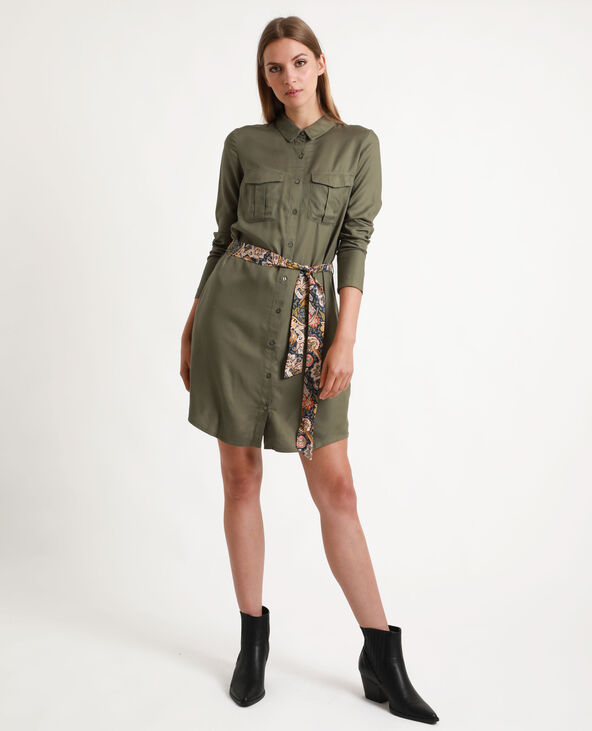 Robe-chemise fluide taupe - Pimkie