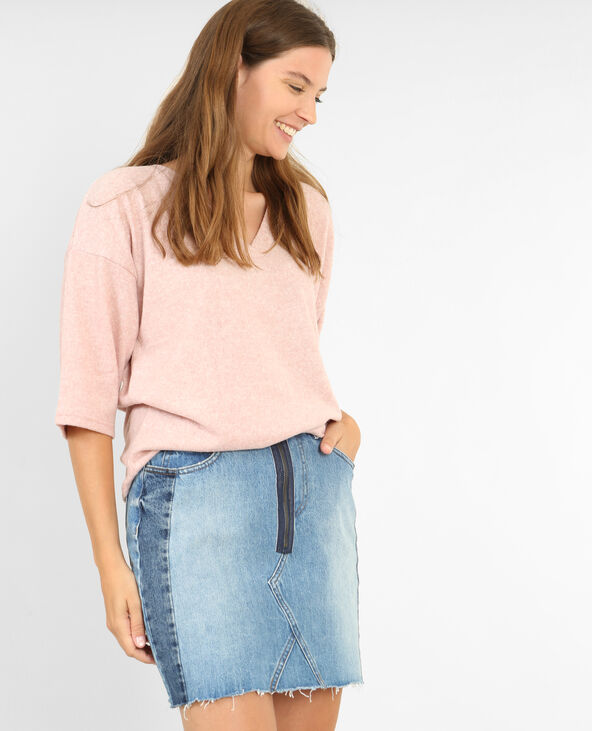 Pull à manches 3/4 rose clair - Pimkie