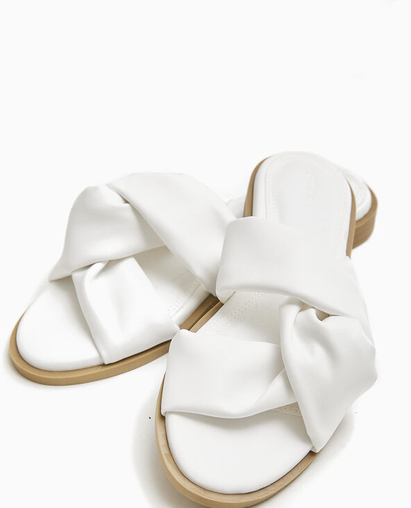 Mules plates avec brides entremêlées blanc - Pimkie