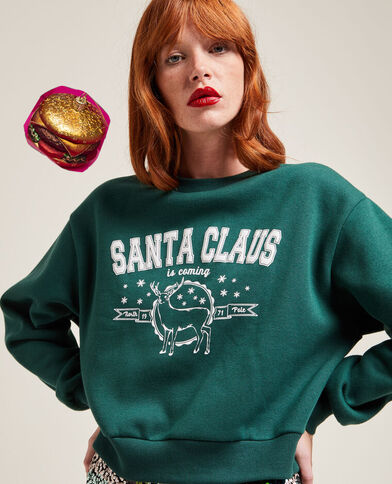 Sweat de Noël vert - Pimkie