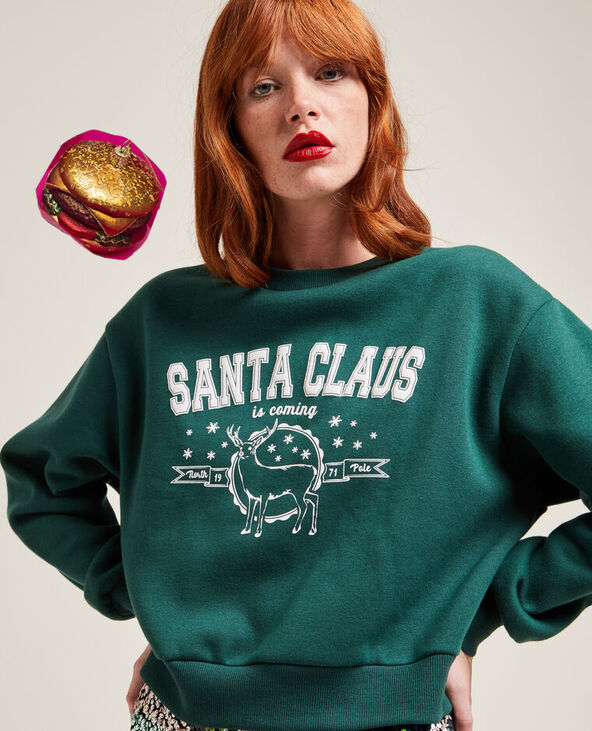 Sweat de Noël vert - Pimkie
