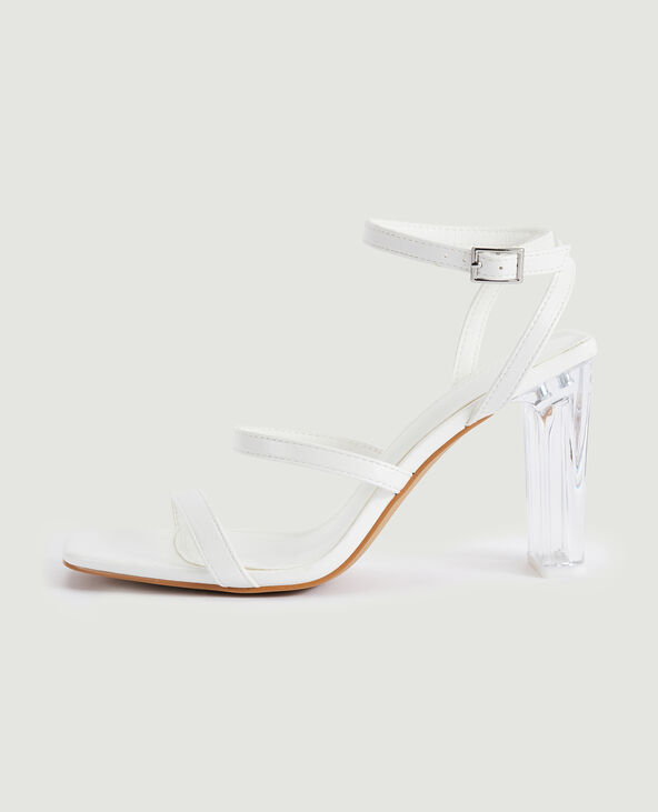 Sandales avec talons plexi blanc - Pimkie
