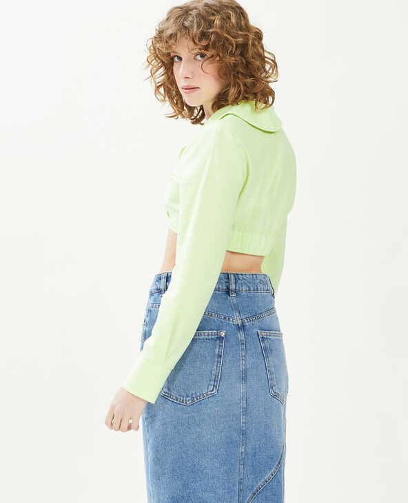 Chemise courte et nouée vert clair - Pimkie