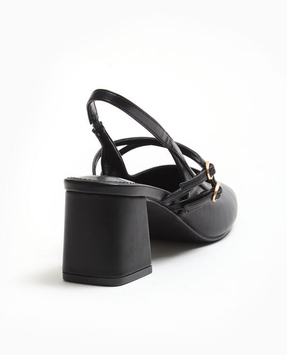 Babies bouts carrés avec talons ouverts noir - Pimkie