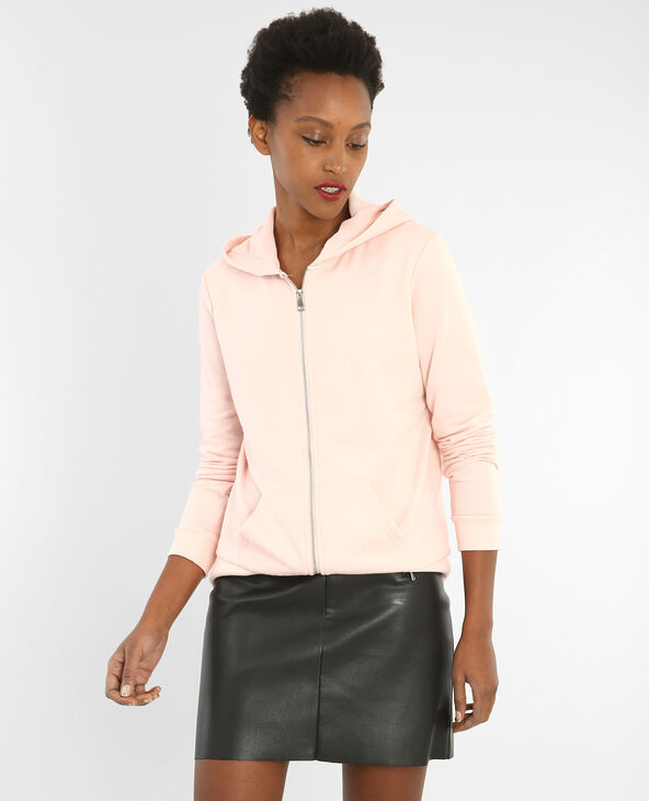 Sweat zippé à capuche rose - Pimkie