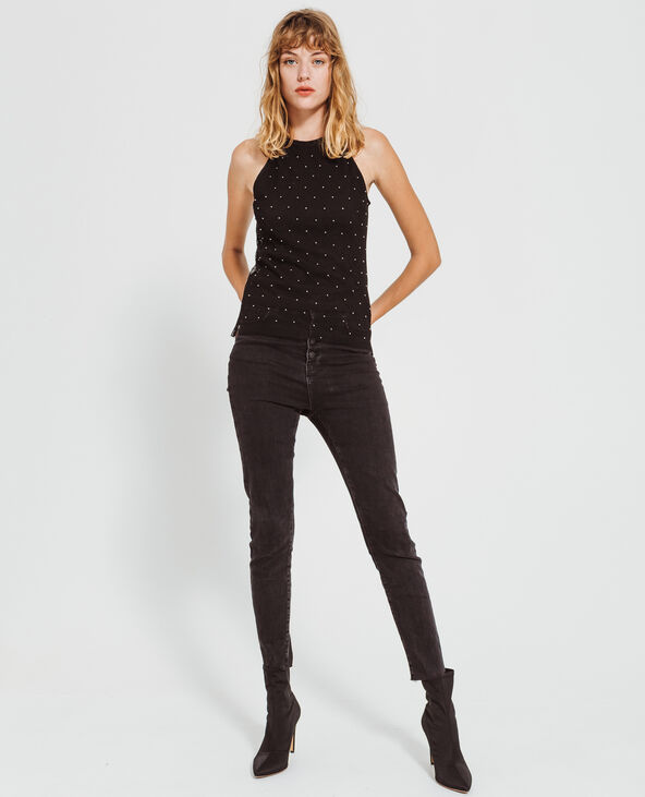 Top à perles noir - Pimkie