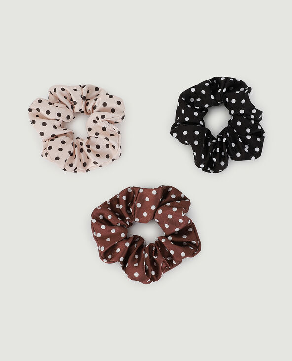 Lot de 3 chouchous à pois marron - Pimkie