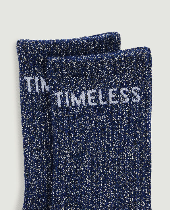 Paire de chaussettes avec lurex bleu foncé - Pimkie