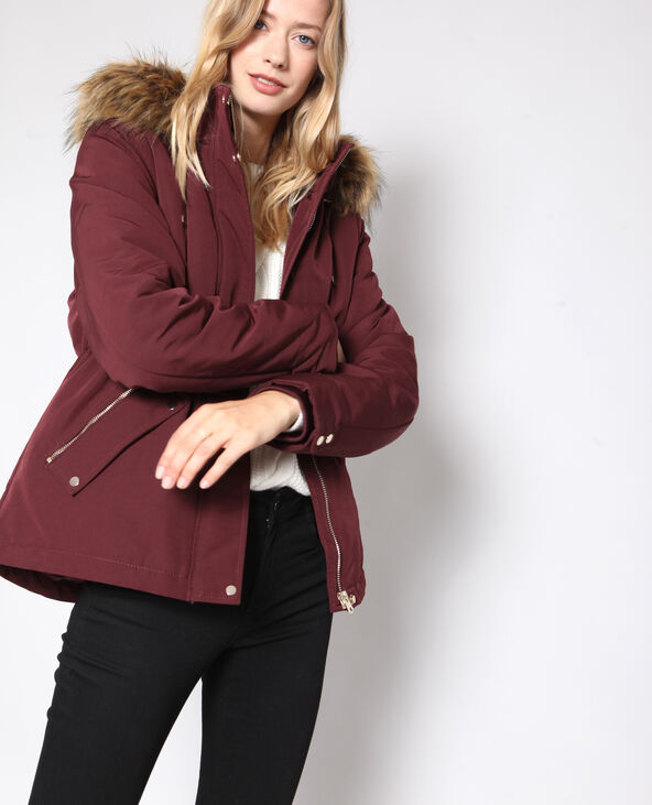 Parka à capuche bordeaux - Pimkie