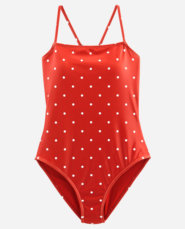 Maillot de bain une pièce à pois marron - Pimkie