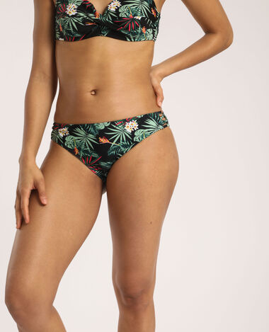 Bas de bikini tropical noir - Pimkie