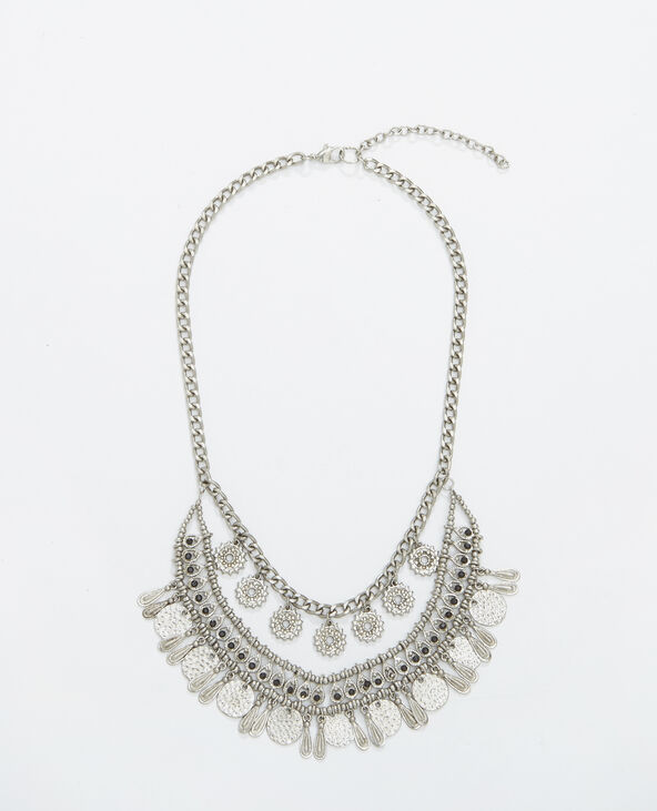Collier plastron argenté - Pimkie