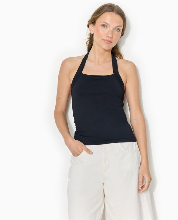 Dos-nu en maille extensible noir - Pimkie