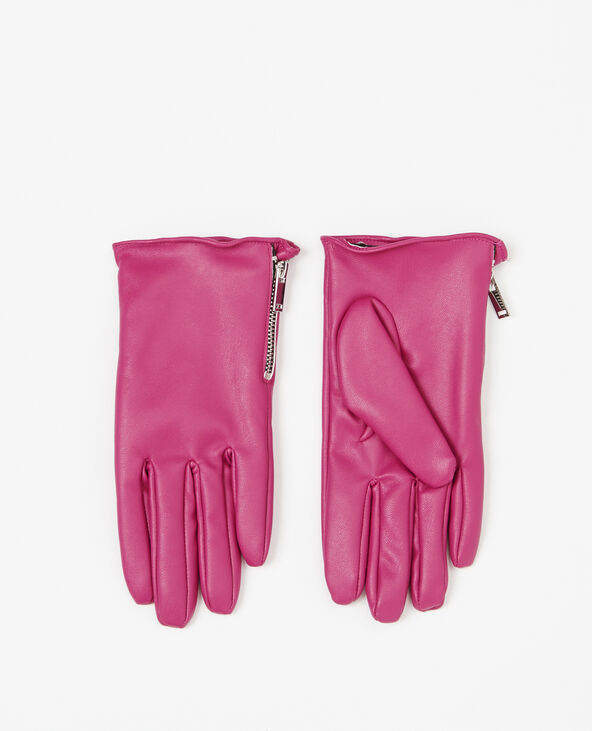 Gants simili cuir rose fuchsia - Pimkie