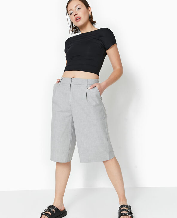 Bermuda city long et large gris clair - Pimkie